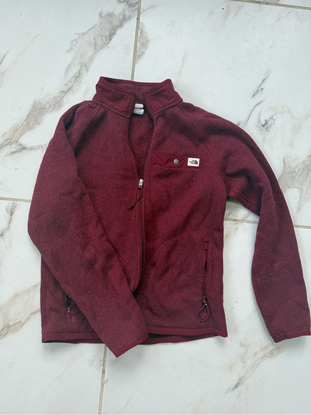 The North Face Maroon Full Zip Fleece Jacket